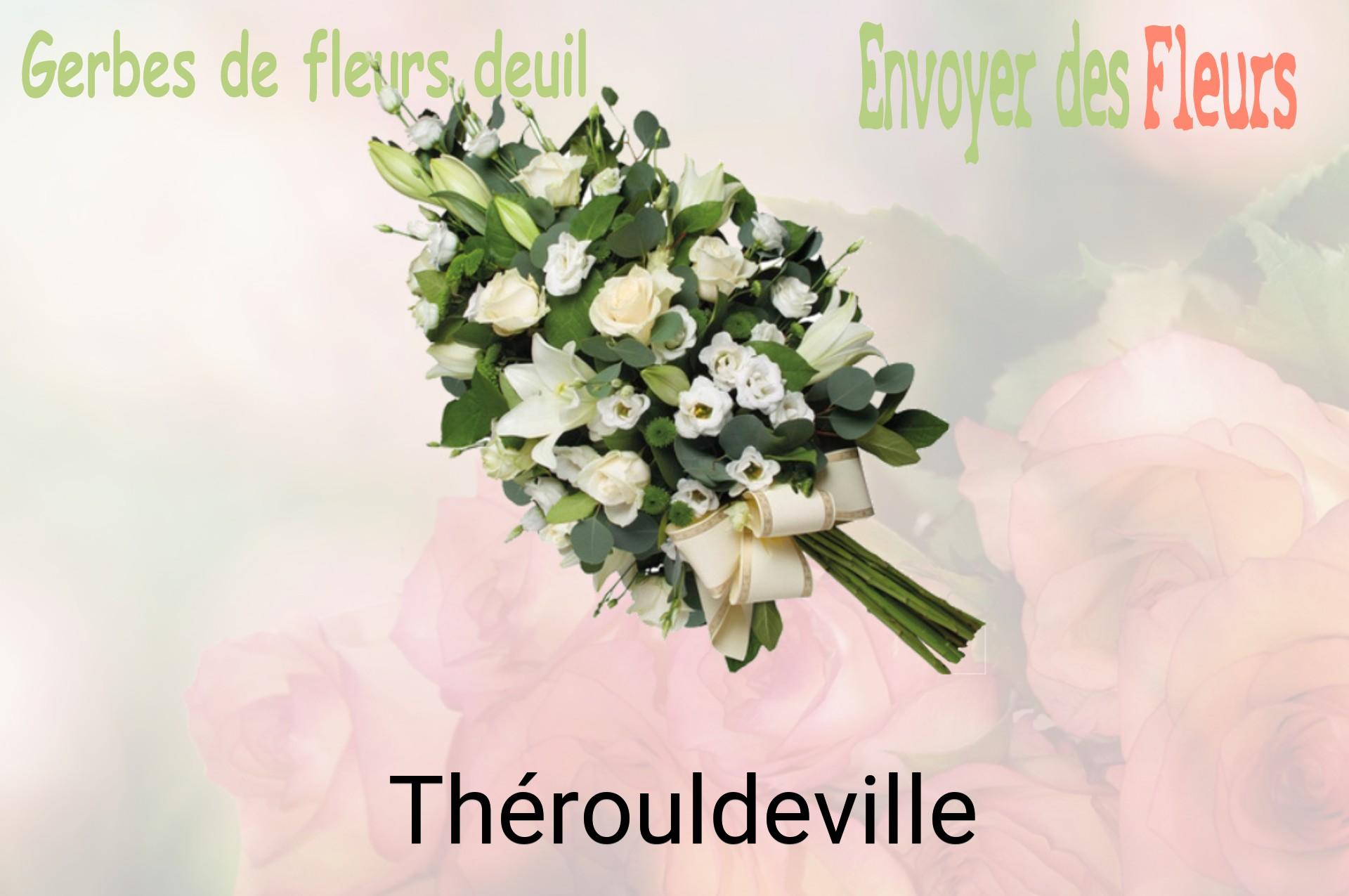 Gerbe de fleurs de deuil livrée à Thérouldeville